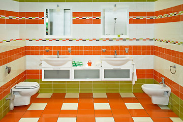 Image showing Orange bathroom