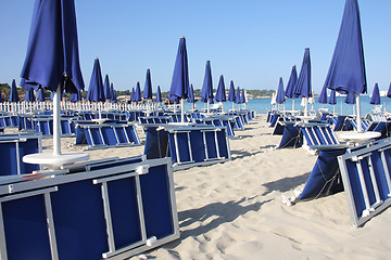 Image showing Blue umbrellas