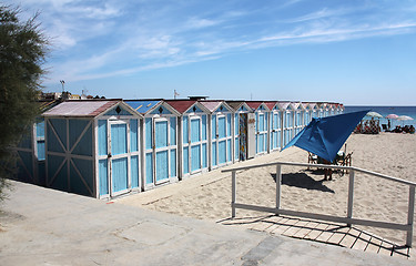 Image showing Blue Cabins