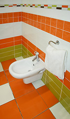 Image showing Orange toilet