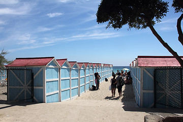 Image showing Cabins on the beach mondeo, Palermo Sicily