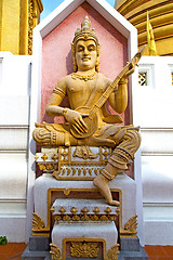 Image showing siddharta   in the temple bangkok asia  mandolin