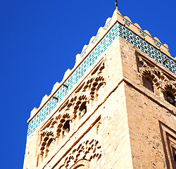 Image showing history in maroc africa  minaret religion and the blue     sky