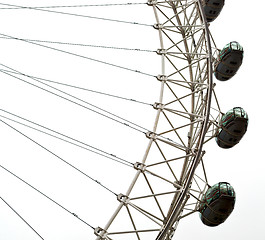 Image showing london eye in the spring sky and white clouds