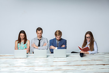 Image showing Business team working on their business project together at office