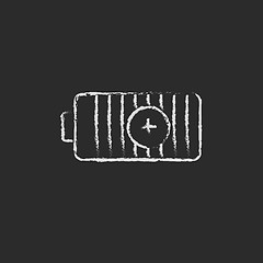 Image showing Positive power battery drawn in chalk