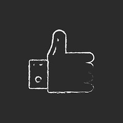 Image showing Thumbs up drawn in chalk