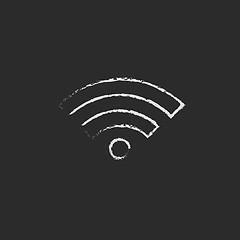 Image showing Wifi icon drawn in chalk