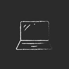 Image showing Laptop drawn in chalk