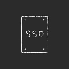 Image showing SSD Solid state drive drawn in chalk
