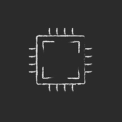 Image showing Circuit board drawn in chalk