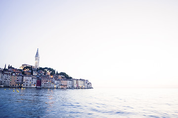 Image showing Old city core of Rovinj at sunset