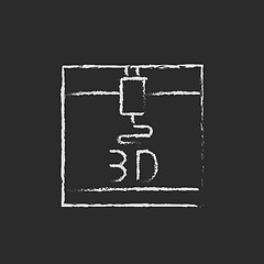 Image showing Three D printer drawn in chalk