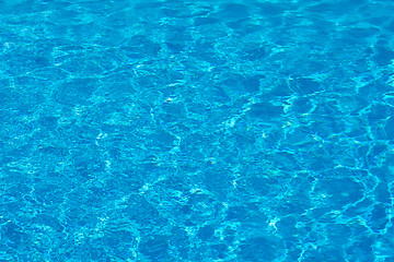 Image showing Blue pool water with sun reflections.