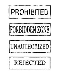 Image showing four prohibited stamps