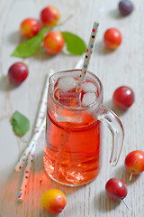 Image showing Plum compote in glass jar