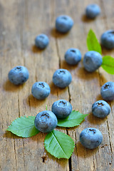 Image showing Blueberry on old wood