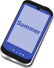 Image showing summer word on smart phone screen, holiday concept