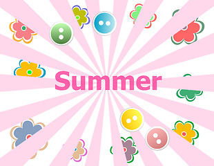 Image showing Summer theme with floral over bright multicolored background