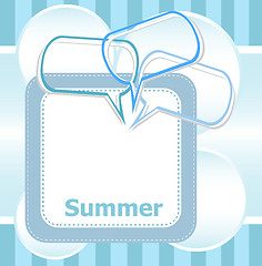 Image showing poster Hello summer time and abstract speech bubbles set