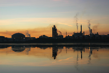 Image showing Factory in the sundown