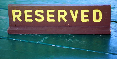 Image showing Reserved sign.