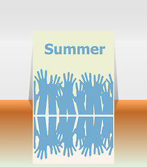 Image showing word summer and people hands, holiday concept, icon design