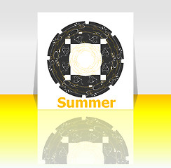 Image showing Hello summer poster. summer background. Effects poster, frame. Happy holidays card, happy vacation card. Enjoy your summer.