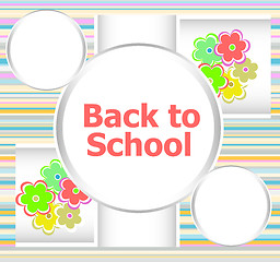 Image showing Back to school invitation card with flowers, education concept