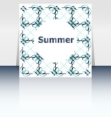 Image showing Hello summer poster. summer background. Effects poster, frame. Happy holidays card, happy vacation card. Enjoy your summer.