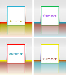 Image showing Hello summer poster. summer background. Effects poster, frame. Happy holidays card, happy vacation card. Enjoy your summer.