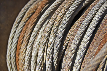 Image showing Old steel cable