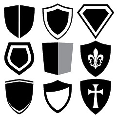 Image showing modern shield collection