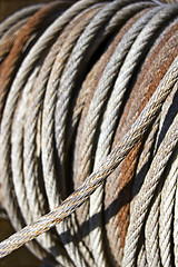 Image showing Old steel cable