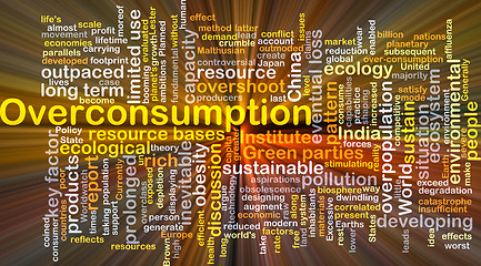 Image showing Overconsumption background concept glowing