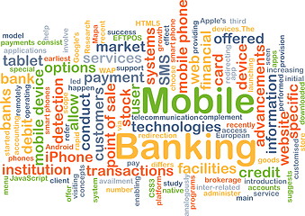 Image showing Mobile banking background concept