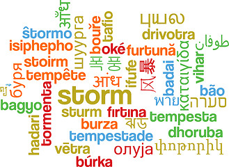 Image showing Storm multilanguage wordcloud background concept