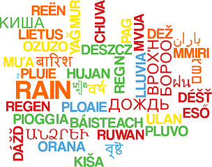 Image showing Rain multilanguage wordcloud background concept
