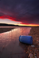 Image showing Sunset over Lake Burralow Penrith