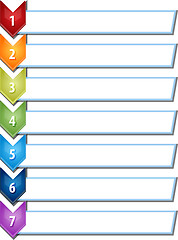 Image showing Seven blank business diagram chevron list illustration