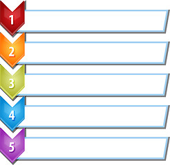 Image showing Five blank business diagram chevron list illustration