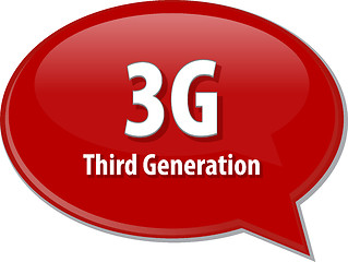 Image showing 3G acronym definition speech bubble illustration