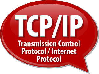 Image showing TCP/IP acronym definition speech bubble illustration