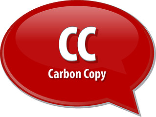 Image showing CC acronym definition speech bubble illustrationP