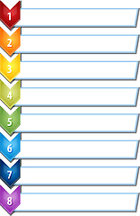 Image showing Eight blank business diagram chevron list illustration