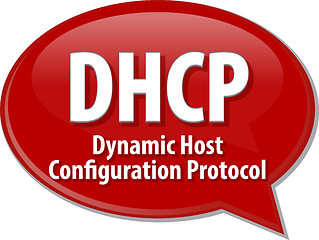 Image showing DHCP acronym definition speech bubble illustration