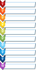 Image showing Ten blank business diagram chevron list illustration