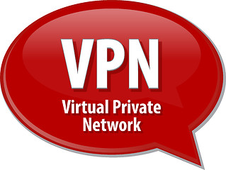 Image showing VPN acronym definition speech bubble illustration