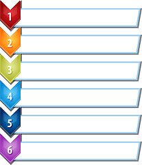 Image showing Six blank business diagram chevron list illustration