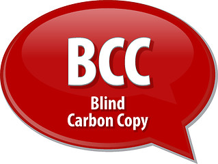 Image showing BCC acronym definition speech bubble illustration